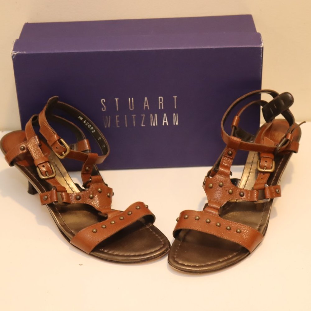 Stuart Weitzman Brown Leather Gladiator Sandals sz. 9